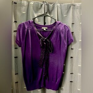 Short sleeved Purple Sweater